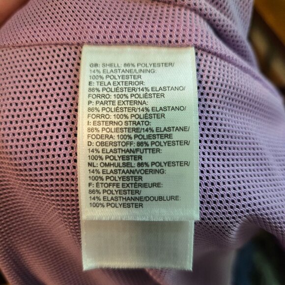 The North Face rain poncho womens Small Blue w/Purple lining hooded. - Picture 5 of 10